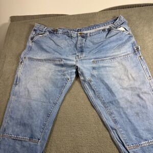 Big Bill Mens Double Knee Carpenter Jeans Light Wash Denim Work Pants 53x28